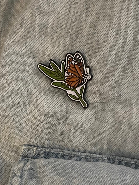 Milkweed & Monarch Pin